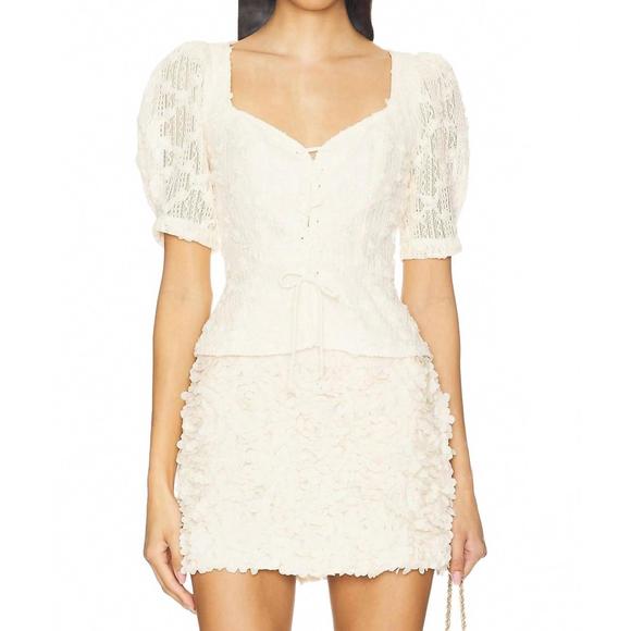 ASTR Tops - NEW ASTR cherian floral lace top in cream